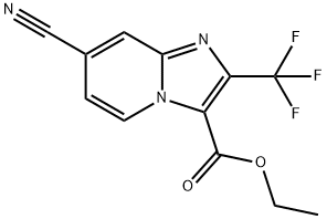 Ethyl 7-cyano-2-(trifluoromethyl)imidazo[1,2-a]pyridine-3-carboxylate Struktur