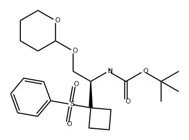 Carbamic acid, [1-[1-(phenylsulfonyl)cyclobutyl]-2-[(tetrahydro-2H-pyran-2-yl)oxy]ethyl]-, 1,1-dimethylethyl ester, (1R)- (9CI)