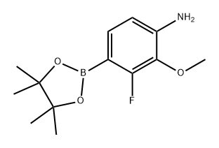 Benzenamine, 3-fluoro-2-methoxy-4-(4,4,5,5-tetramethyl-1,3,2-dioxaborolan-2-yl)- Struktur