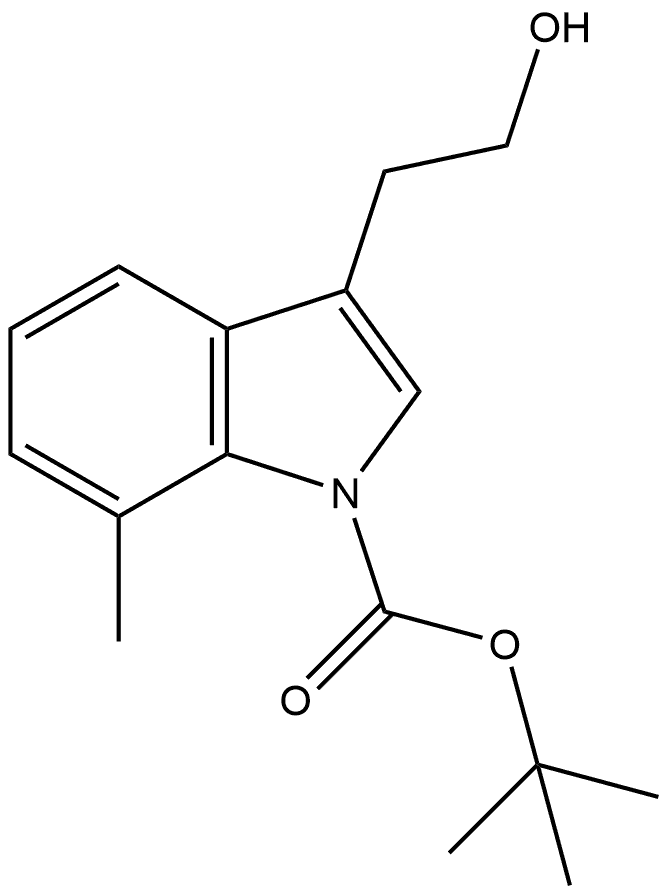 1,1-Dimethylethyl 3-(2-hydroxyethyl)-7-methyl-1H-indole-1-carboxylate Struktur