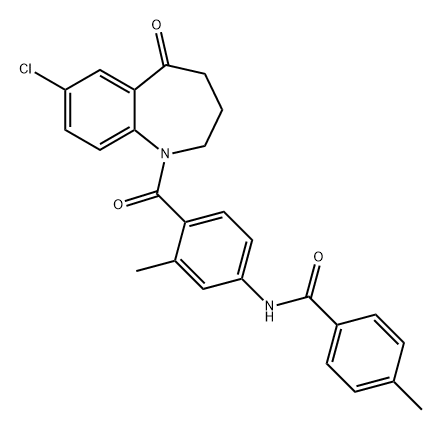 Benzamide, N-[4-[(7-chloro-2,3,4,5-tetrahydro-5-oxo-1H-1-benzazepin-1-yl)carbonyl]-3-methylphenyl]-4-methyl- Struktur