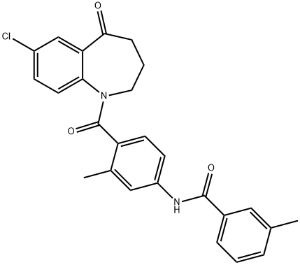 Benzamide, N-[4-[(7-chloro-2,3,4,5-tetrahydro-5-oxo-1H-1-benzazepin-1-yl)carbonyl]-3-methylphenyl]-3-methyl- Struktur