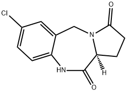 1H-Pyrrolo[2,1-c][1,4]benzodiazepine-3,11(2H,11aH)-dione, 7-chloro-5,10-dihydro-, (11aS)- Struktur