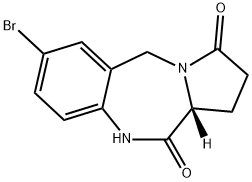 1H-Pyrrolo[2,1-c][1,4]benzodiazepine-3,11(2H,11aH)-dione, 7-bromo-5,10-dihydro-, (11aR)- Struktur