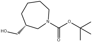 1H-Azepine-1-carboxylic acid, hexahydro-3-(hydroxymethyl)-, 1,1-dimethylethyl ester, (3R)- Struktur