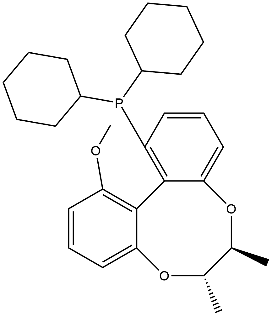 Dicyclohexyl((6S,7S,12aS)-12-methoxy-6,7-dimethyl-6,7-dihydrodibenzo[e,g][1,4]dioxocin-1-yl)phosphine Struktur