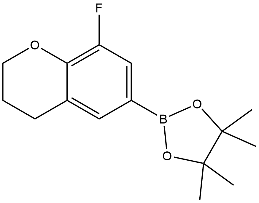 8-Fluoro-3,4-dihydro-6-(4,4,5,5-tetramethyl-1,3,2-dioxaborolan-2-yl)-2H-1-benzopyran Struktur