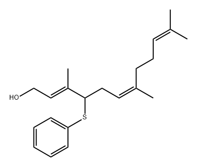 2,6,10-Dodecatrien-1-ol, 3,7,11-trimethyl-4-(phenylthio)-, (E,Z)- (9CI)