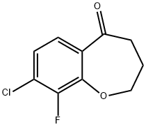 1-Benzoxepin-5(2H)-one, 8-chloro-9-fluoro-3,4-dihydro- Struktur