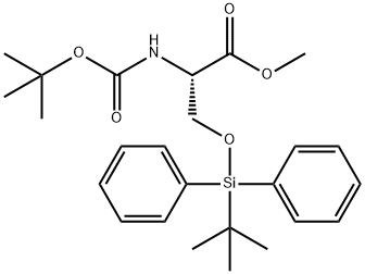 L-Serine, N-[(1,1-dimethylethoxy)carbonyl]-O-[(1,1-dimethylethyl)diphenylsilyl]-, methyl ester Struktur