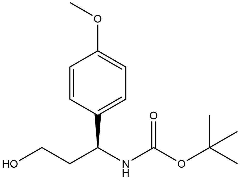 tert-butyl (S)-(3-hydroxy-1-(4-methoxyphenyl)propyl)carbamate Struktur