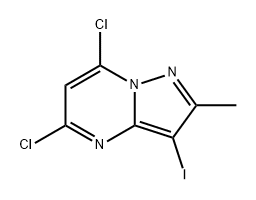 Pyrazolo[1,5-a]pyrimidine, 5,7-dichloro-3-iodo-2-methyl- Struktur