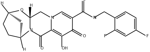 2,5-Methanopyrido[1',2':4,5]pyrazino[2,1-b][1,3]oxazepine-10-carboxamide, N-[(2,4-difluorophenyl)methyl]-2,3,4,5,7,9,13,13a-octahydro-8-hydroxy-7,9-dioxo-, (2R,5S,13aR)- Struktur