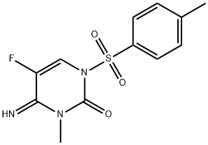 2(1H)-Pyrimidinone, 5-fluoro-3,4-dihydro-4-imino-3-methyl-1-[(4-methylphenyl)sulfonyl]- Struktur