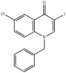 4(1H)-Quinolinone, 6-chloro-3-iodo-1-(phenylmethyl)- Struktur