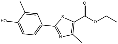 5-Thiazolecarboxylic acid, 2-(4-hydroxy-3-methylphenyl)-4-methyl-, ethyl ester Struktur