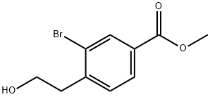 Benzoic acid, 3-bromo-4-(2-hydroxyethyl)-, methyl ester Struktur