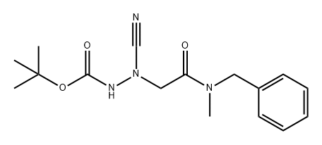 Hydrazinecarboxylic acid, 2-cyano-2-[2-[methyl(phenylmethyl)amino]-2-oxoethyl]-, 1,1-dimethylethyl ester Struktur