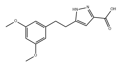 1H-Pyrazole-3-carboxylic acid, 5-[2-(3,5-dimethoxyphenyl)ethyl]- Struktur