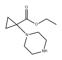 Cyclopropanecarboxylic acid, 1-(1-piperazinyl)-, ethyl ester Struktur