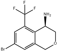 1H-2-Benzopyran-4-amine, 7-bromo-3,4-dihydro-5-(trifluoromethyl)-, (4R)- Struktur