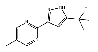 Pyrimidine, 5-methyl-2-[5-(trifluoromethyl)-1H-pyrazol-3-yl]- Struktur