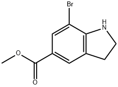 methyl 7-bromo-2,3-dihydro-1H-indole-5-carboxylate Struktur