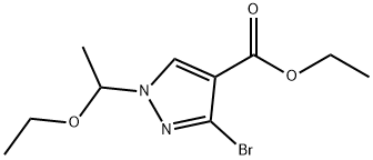 Ethyl 3-bromo-1-(1-ethoxyethyl)-1H-pyrazole-4-carboxylate Struktur