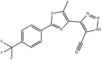 1H-1,2,3-Triazole-5-carbonitrile, 4-[5-methyl-2-[4-(trifluoromethyl)phenyl]-4-thiazolyl]- Struktur