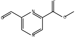 2-Pyrazinecarboxylic acid, 6-formyl-, methyl ester Struktur