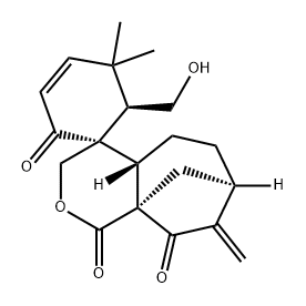 Spiro[3-cyclohexene-1,4'(3'H)-[1H-7,9a]methanocyclohepta[c]pyran]-1',2,9'(4'aH)-trione, 5',6',7',8'-tetrahydro-6-(hydroxymethyl)-5,5-dimethyl-8'-methylene-, (1S,4'aS,6R,7'R,9'aS)- (9CI) Struktur