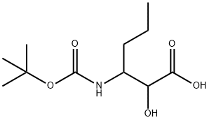 Hexanoic acid, 3-[[(1,1-dimethylethoxy)carbonyl]amino]-2-hydroxy- Struktur