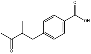 Benzoic acid, 4-(2-methyl-3-oxobutyl)- Struktur