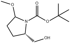 1-Pyrrolidinecarboxylic acid, 2-(hydroxymethyl)-5-methoxy-, 1,1-dimethylethyl ester, (2S)- Struktur