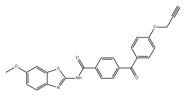 Benzamide, N-(6-methoxy-2-benzothiazolyl)-4-[4-(2-propyn-1-yloxy)benzoyl]- Struktur