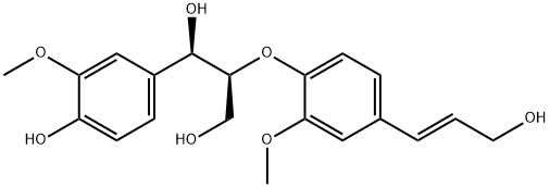 1,3-Propanediol, 1-(4-hydroxy-3-methoxyphenyl)-2-[4-[(1E)-3-hydroxy-1-propen-1-yl]-2-methoxyphenoxy]-, (1R,2S)- Struktur