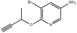 3-Pyridinamine, 5-bromo-6-[(1-methyl-2-propyn-1-yl)oxy]- Struktur