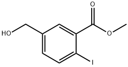 Benzoic acid, 5-(hydroxymethyl)-2-iodo-, methyl ester Struktur