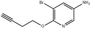 3-Pyridinamine, 5-bromo-6-(3-butyn-1-yloxy)- Struktur