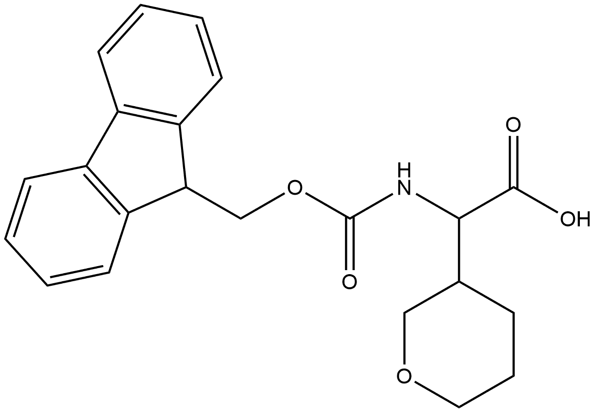 (9H-Fluoren-9-ylmethoxycarbonylamino)]-(tetrahydro-pyran-3-yl)-acetic acid Struktur