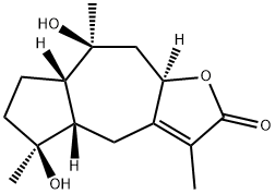 Azuleno[6,5-b]furan-2(4H)-one, 4a,5,6,7,7a,8,9,9a-octahydro-5,8-dihydroxy-3,5,8-trimethyl-, (4aS,5S,7aS,8S,9aR)- Struktur