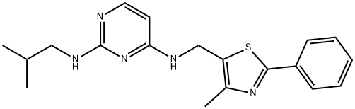 2,4-Pyrimidinediamine, N4-[(4-methyl-2-phenyl-5-thiazolyl)methyl]-N2-(2-methylpropyl)- Struktur