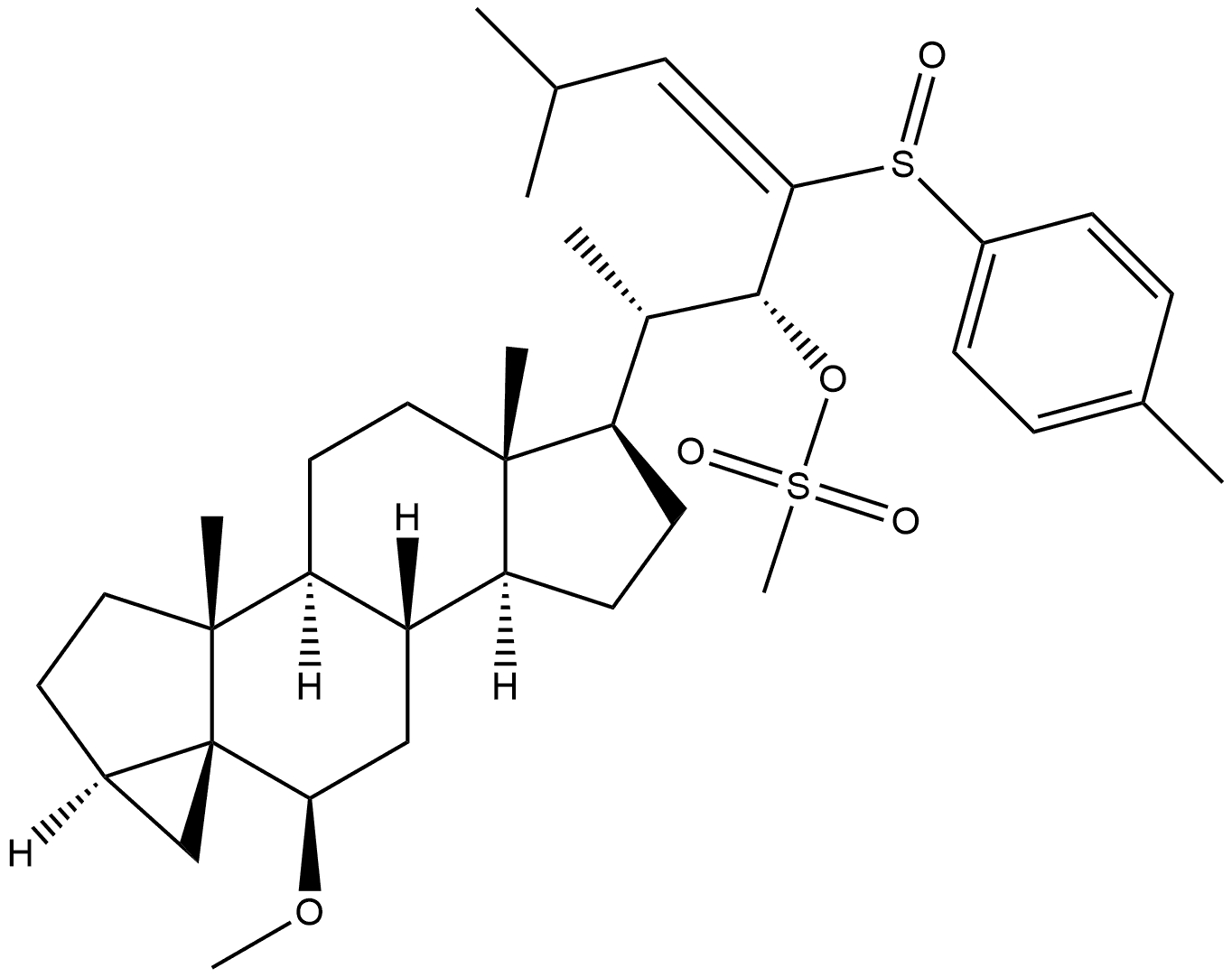 3,5-Cyclocholest-23-en-22-ol, 6-methoxy-23-[(S)-(4-methylphenyl)sulfinyl]-, methanesulfonate, (3α,5R,6β,22R,23E)- (9CI)