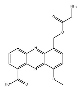 Glycine, (6-carboxy-4-methoxy-1-phenazinyl)methyl ester Struktur