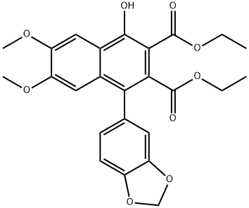 2,3-Naphthalenedicarboxylic acid, 1-(1,3-benzodioxol-5-yl)-4-hydroxy-6,7-dimethoxy-, 2,3-diethyl ester Struktur