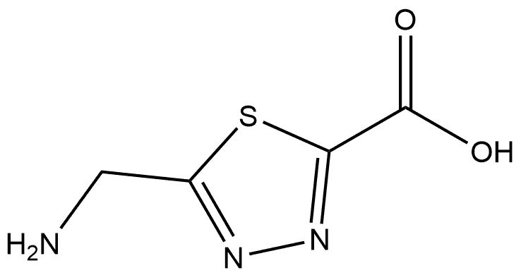 5-(Aminomethyl)-1,3,4-thiadiazole-2-carboxylic acid Struktur