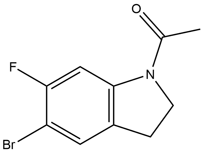 1-(5-Bromo-6-fluoro-2,3-dihydro-1H-indol-1-yl)ethanone Struktur