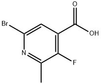 4-Pyridinecarboxylic acid, 6-bromo-3-fluoro-2-methyl- Struktur