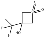 3-hydroxy-3-(trifluoromethyl)-1lambda6-thietane-1 ,1-dione Struktur