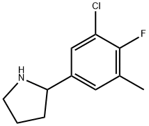 2-(3-chloro-4-fluoro-5-methylphenyl)pyrrolidine Struktur